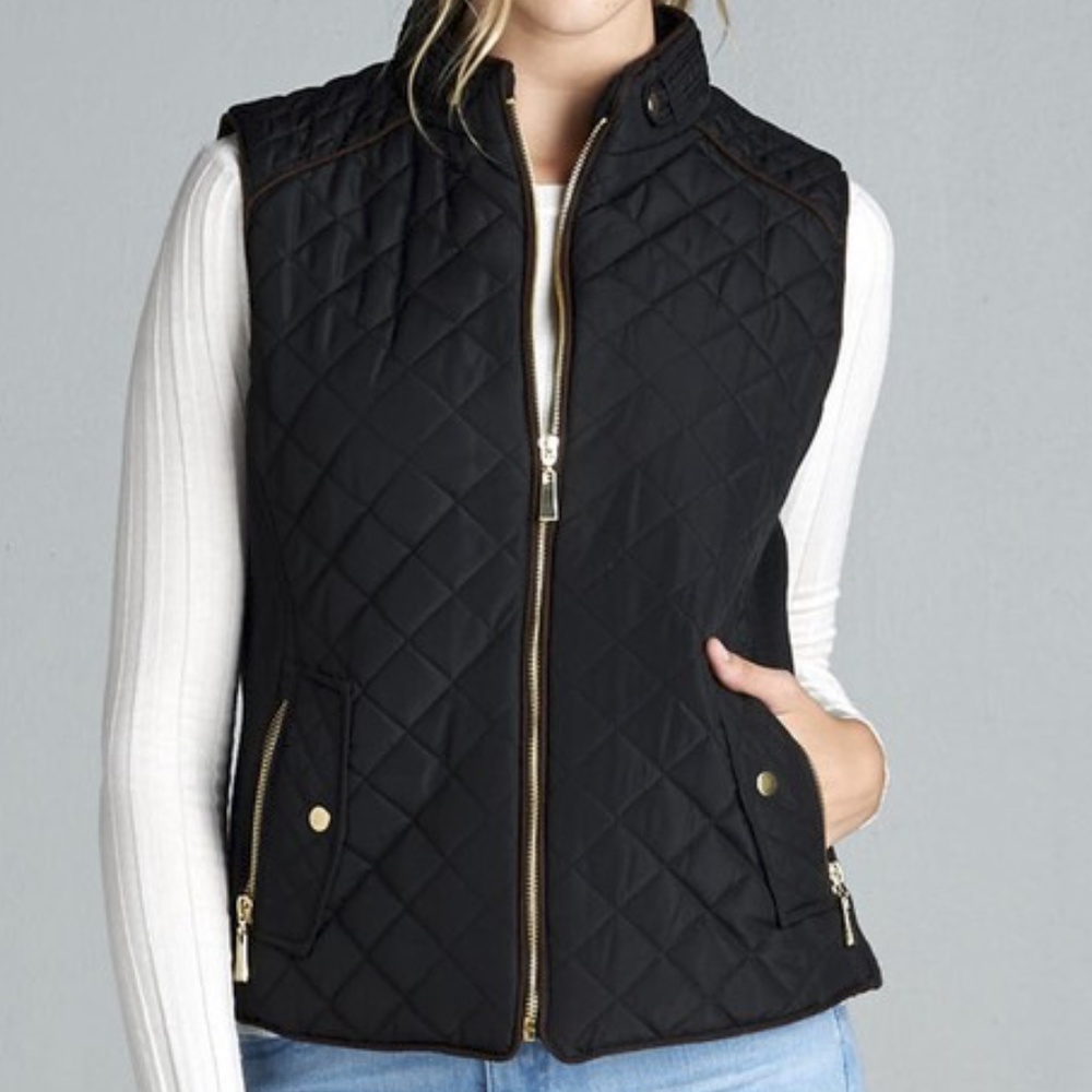 Plus Size Black Vest